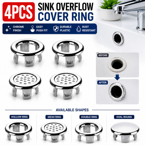 4pcs sink overflow - cover, ring