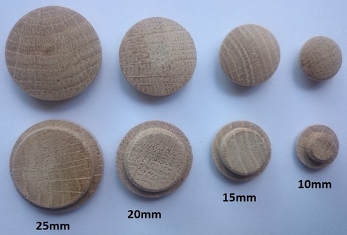 Oak caps solid wood - oak, rounded
