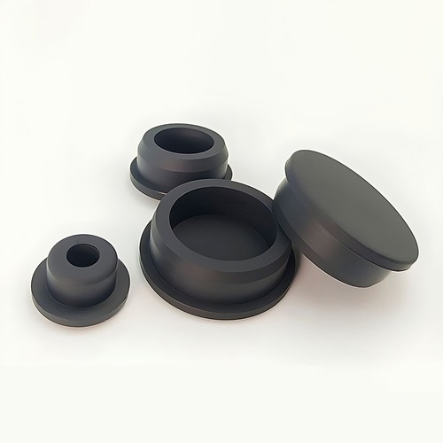 Black silicone rubber hole - black,